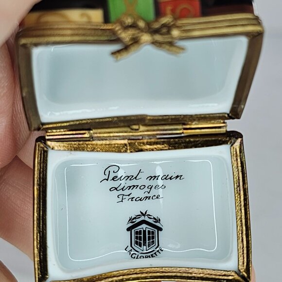 Limoges Multicolor Book Stack Trinket Box - Picture 5 of 8
